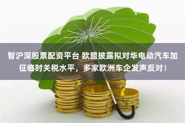 智沪深股票配资平台 欧盟披露拟对华电动汽车加征临时关税水平，多家欧洲车企发声反对！